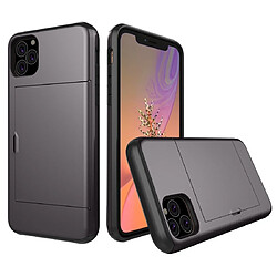 Wewoo Coque Rigide Étui de protection blindé antichoc avec emplacement pour carte iPhone 11 Pro Gris