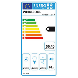 Hotte décorative murale 90cm 69db 603m3/h inox - whbs94flmx - WHIRLPOOL