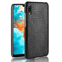 Wewoo Coque PC + PU antichoc en texture de crocodile pour Huawei Y6 Pro 2019 Noir