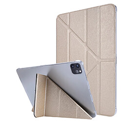 Etui en PU Texture de soie avec support origami or pour votre Apple iPad Pro 11 pouces (2021)