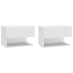 Maison Chic Lot de 2 Tables de Chevet murales - Tables de Nuit Blanc