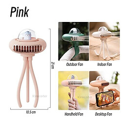 (Rose) Ventilateur de poussette Clip de Trépied Flexible Portable sur Ventilateur