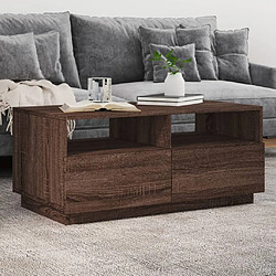 ComfortXL Table Basse Avec Lumières LED Chêne Marron 90x49x40 Cm