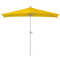 Mendler Parasol semi-circulaire Parla, demi-parasol balcon, UV 50+ polyester/alu 3kg ~ 300cm jaune sans support