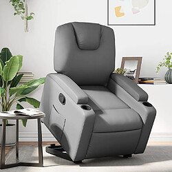 Maison Chic Fauteuil Relax pour salon, Fauteuil inclinable Gris Similicuir -GKD29411