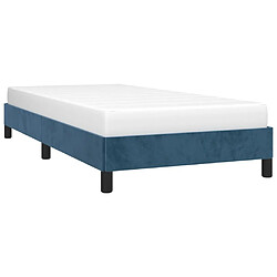 Avis Maison Chic Lit adulte - Lit simple Cadre de lit,Structure du lit Contemporain Bleu foncé 100x200 cm Velours -MN56279