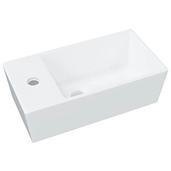 vidaXL Lavabo blanc 48x25x15 cm céramique