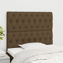 vidaXL Têtes de lit 2 pcs Marron Foncé 90x7x78/88 cm Tissu