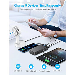 SANAG Powerbank 27000 Mah Power Bank Avec Câble, Powerbank Usb C 22,5 W Qc3.0 Pd20W, Batterie Externe De Téléphone Portable, Fonction De Charge Rapide, Écran Lcd, 3 Entrées, 5 Sorties, Chargeur Portable