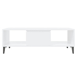 Maison Chic Tabls basse,Table Console pour salon Blanc 103,5x60x35 cm Aggloméré -MN23106 pas cher