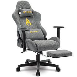 Vidaxl Chaise de bureau ergonomique symino FG Racing Seat Design 200 kg capacité portante chaise de jeu pivotante avec repose - pieds gris