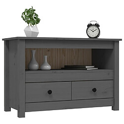 Acheter Maison Chic Meuble TV scandinave - Banc TV pour salon Gris 79x35x52 cm Bois de pin massif -MN55704