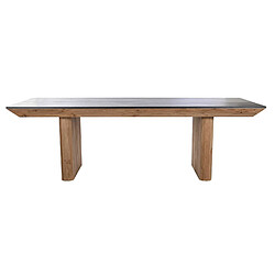 Pegane Table à manger, table repas rectangulaire en bois de paulownia coloris marron - Longueur 240 x Profondeur 100 x Hauteur 76 cm