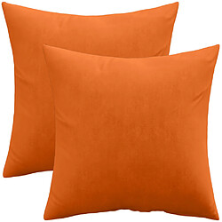 ICONIK INTERIOR Lot de 2 coussins en velours - housse et garnissage - Mesmal Orange