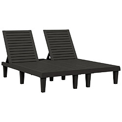 Maison Chic Chaise longue | Transat Bain de soleil double noir 155x138x83 cm polypropylène -GKD77716