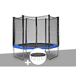 JARDIéco Kit trampoline Jardideco Atlas Ø 2,44 m Bleu + Bâche de protection