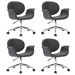 vidaXL Chaises pivotantes à manger lot de 4 gris tissu