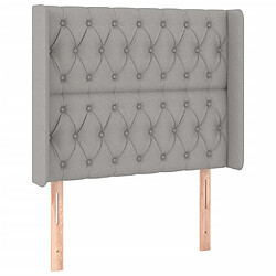 Avis Maison Chic Tête de lit scandinave à LED,meuble de chambre Gris clair 93x16x118/128 cm Tissu -MN84520