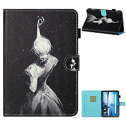 Etui en PU impression de motifs avec support et porte-cartes fille pour votre Lenovo Tab M10 TB-X605F/X505F