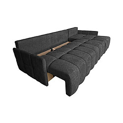 Mes Canapé d'angle réversible 282 cm en tissu doux noir - RIZDA pas cher