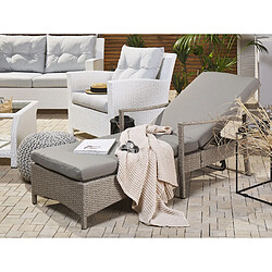 Beliani Chaise longue avec coussin Taupe VASTO