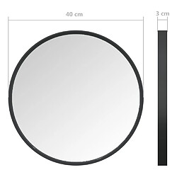 vidaXL Miroir mural Noir 40 cm pas cher