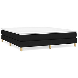 vidaXL Sommier à lattes de lit avec matelas Noir 160x200 cm Tissu