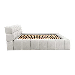 Lit coffre 160 x 200 cm - Tissu - Gris clair + Matelas - FORVIK de Pascal Morabito pas cher