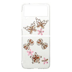 Coque en TPU anti-chute papillon/fleur pour votre Samsung Galaxy Z Flip3 5G