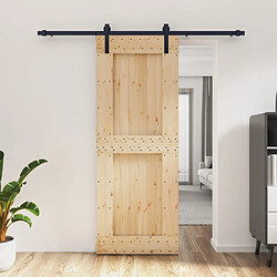 vidaXL Porte coulissante et kit de quincaillerie 80x210 cm pin massif