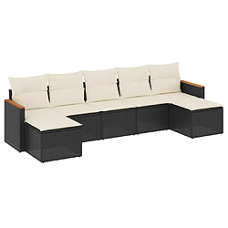 Maison Chic Ensemble Tables et chaises d'extérieur 7pcs avec coussins,Salon de jardin noir résine tressée -GKD465961