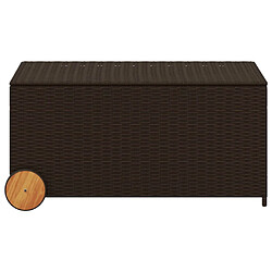 Avis vidaXL Boîte de rangement de jardin et roues marron 190L poly rotin