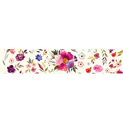 Alter Chemin de cuisine, 100% Made in Italy, Tapis antitache avec impression numérique, Chemin de table antidérapant et lavable, Modèle Fleurs - Baptiste, cm 280x52