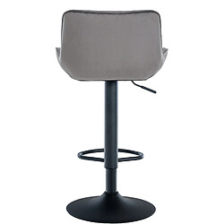 Acheter Decoshop26 Lot de 2 tabourets de bar réglable et pivotant assise en velours gris pieds métal noir TDB10608