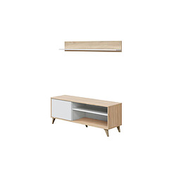 Loungitude Meuble TV LAURA 2 niches, 1 porte pas cher