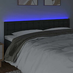 Avis Maison Chic Tête de lit scandinave à LED,meuble de chambre Noir 180x5x78/88 cm Similicuir -MN23486