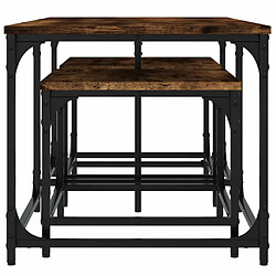 Maison Chic Ensemble de 3 Tables basses gigognes,Table Console pour salon chêne fumé bois d'ingénierie -MN95113 pas cher