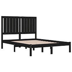 Avis vidaXL Cadre de lit Noir Bois massif 120x190 cm Petit Double