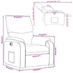 vidaXL Fauteuil inclinable électrique Gris Similicuir pas cher