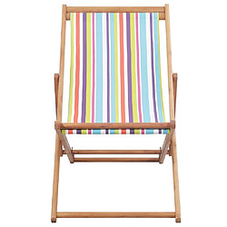 Avis Maison Chic Chaise pliable de plage pour relaxTissu et cadre en bois Multicolore -GKD39120