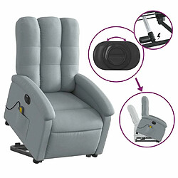 Maison Chic Fauteuil Relax pour salon, Fauteuil inclinable de massage électrique Gris clair Tissu -GKD87173 pas cher