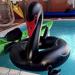 Wewoo Bouée noir Anneau flottant gonflable de piscine de sécurité de natation en forme de cygne, gonflé Taille: 120cm pas cher