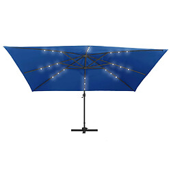 Acheter Helloshop26 Parasol déporté avec lumières led aluminium 400 x 300cm bleu 02_0008454