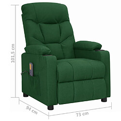 vidaXL Fauteuil de massage Vert foncé Tissu pas cher