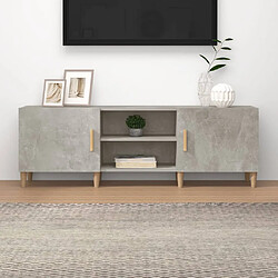 vidaXL Meuble TV Gris béton 150x30x50 cm Bois d'ingénierie