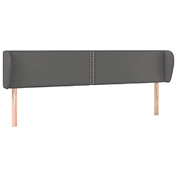 Maison Chic Tête de lit moderne avec oreilles pour chambre - Décoration de lit Gris 203x23x78/88 cm Similicuir -MN10435