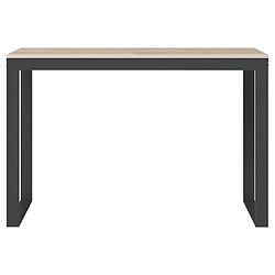 Helloshop26 Bureau table poste de travail meuble d'ordinateur informatique étude d'ordinateur et chêne 110 x 60 x 73 cm Aggloméré brun 02_0023751