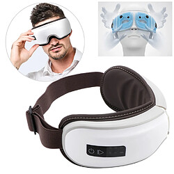 Universal Masseur d'yeux vibrant électrique pour soulager la fatigue oculaire, compresse chaude intelligente, outil de massage à pression d'air, masseur de soins oculaires | Appareil de beauté à usage domestique (blanc)