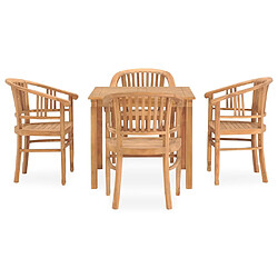 vidaXL Ensemble à manger de jardin 5 pcs bois de teck solide