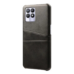 Coque en TPU + PU KSQ anti-griffes avec porte-cartes, noir pour votre Realme 8i